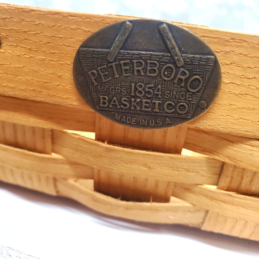 Peterboro Basket Co Rectangular Braided Leather Handles USA